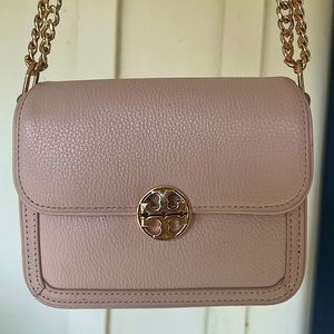 Tory Burch | Light Oak & Spark Gold Duet Leather Shoulder Bag